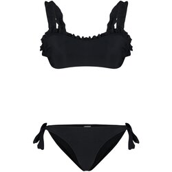Trendyol Black Bralette Frilly Textured Bikini Set Cene