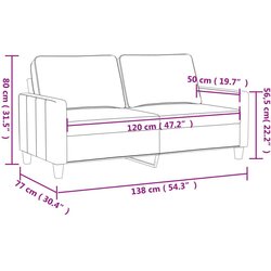 vidaXL Dvosjed od tkanine crni 120 cm od umjetne kože Cijene