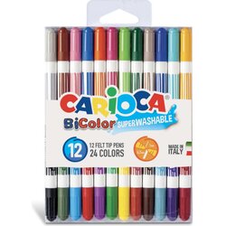 Carioca BiColor Double Felt Tip Pens - 12 kos. Cene