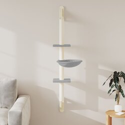vidaXL Zidna penjalica za mačke sa stupom za grebanje siva 142 5 cm Cijene