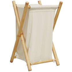 vidaXL Košara za rublje krem bijela 41 5 x 36 x 63 5 cm od bambusa Cijene