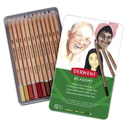 DERWENT boje drvene aquarelle 12boja u metalnoj kutiji (za portrete) academy 2300386 Cene