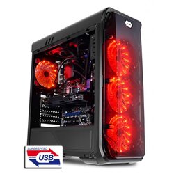 LC Power Case LC-988B-ONRed Typhoon, Midi-ATX Case,Black, HD Audio, 4x120mm red fan Cijene