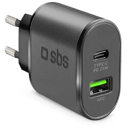 Sbs stenski polnilec sbs, 2 vhoda, 25 w, črn Cene