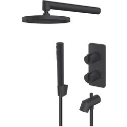 Rosan stolz S3 Black termostatska uzidna baterija sa izlivom, tuš ružom i ručnim tušem 331701B Cene