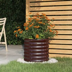 vidaXL visoka greda iz prašno premazanega jekla 40x40x36 cm rjava Cene