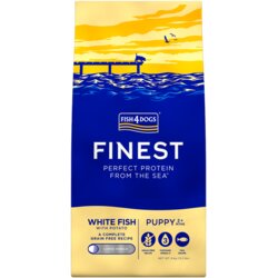 Fish4Dogs Finest White fish Puppy, Large Kibble - velike granule, bijela riba 6 kg Cene