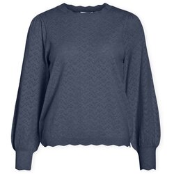 Vila Puloverji Emi Knit - Vintage Indigo Modra Cene