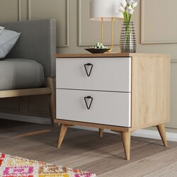 Noćni Ormarić Versa 52x55,1x45cm Hrast-Bijela Cijene