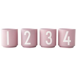 Design Letters Komplet 4 roza porcelanastih skodelic Design Letters Mini Cene