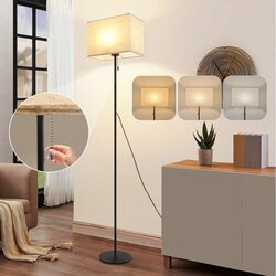 Nettlife Retro zatemnljiva LED talna svetilka iz blaga, senčnik za dnevno sobo, s povlecnim stikalom, (22148923) Cene