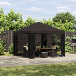 Gazebo 3 x 3 m Antracit Poliester i čelik 190 gsm - Antracit Bez bočnog zida Cene