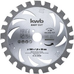KWB easycut rezni disk za cirkular 160x20, 24Z, HM, za drvo/metal(nonFe)/plastiku, energy saving ( 49584538 ) Cene