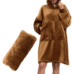 Pulover odeja s kapuco 4v1 – toffee XXL - Froster - Home warming - Za 40 let Cene