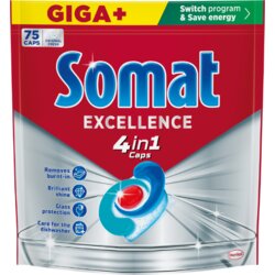 Somat Kapsule za strojno pomivanje posode Excellence 4in1, 75 pranj Cene