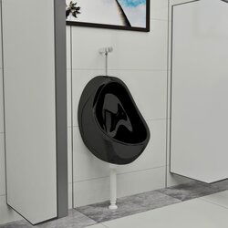 vidaXL Zidni pisoar s ventilom za ispiranje keramički crni Cijene