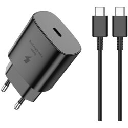 Jellico hišni polnilec EU25 (Quick Charge) 25W vhod Type-C s kablom Type C - (EU Blister) - črn Cene