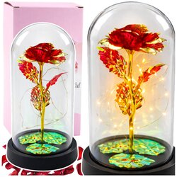 Eternal Crystal Rose in Dome with LED Lighting Red 21x11cm Cene