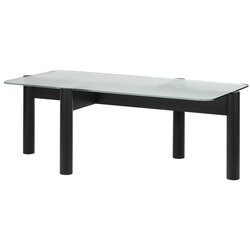 noo.ma Črna klubska mizica s stekleno mizno ploščo 55x105 cm Kob – Cene