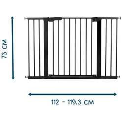 BabyDan Premier sigurnosna ogradica sa 6 produžetaka 112–119.3 cm – pressure fit, crna SKU 20007 Cene
