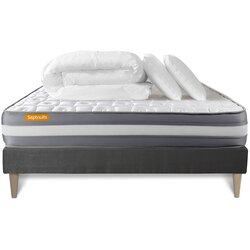 Septnuits Kompletni paket za posteljo - Vzmetnica 140x190 cm + Vzmetni okvir z letvami (v kompletu) + 2 vzglavnika + Prevleka - Memo Plus, (21614377) Cene