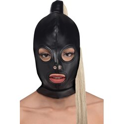 Strict Blonde Ponytail Bondage Hood Black Cene