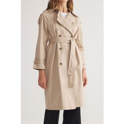 Trendyol Trench coat sa zatvaračem u bež boji Dugačka vodootporna funkcija krem | ružičasta Cene