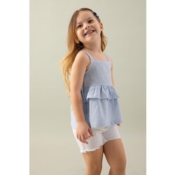 Defacto baby Girl Square Neck Striped Poplin Strap Blouse Cene