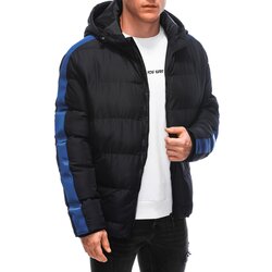 Edoti Men's quilted winter jacket - black Cene