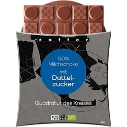 Zotter Schokoladen Bio Quadratur des Kreises s 50% mlečne čokolade z datljevim sladkorjem Cene