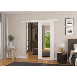 ADRK Drsna stenska vrata BRIT z ogledalom 86 cm - BELA Cene