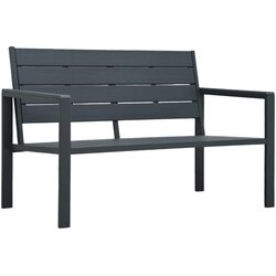 vidaXL Vrtna klupa 120 cm siva HDPE s izgledom drva Cijene