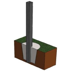  Stub za 3D panelnu ogradu 50x50/1,5mm x 2m, usadni toplocinkovan i plastificiran, antracit ral 7016 Cene