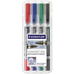Staedtler Flomastri Lumocolor Permanent Duo 348 WP4, okrogla konica, 4 kosi Cene