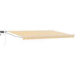 Ručna zlačivna tenda s LED diodama 4 5 × 3 m - Bijeli Narančasta i bijela 4 5 × 3 m Cene