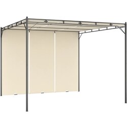 vidaXL Vrtni paviljon s stransko zaveso 3x3x2,25m krem Cene
