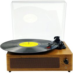 Retro drveni gramofon sa integrisanim zvučnicima i poklopcem GM-216BT Cene
