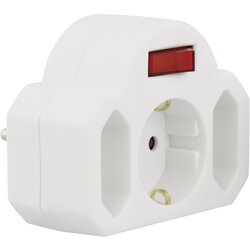 Emos razdelilnik/adapter 1 šuko + 2 euro, stikalo bel Cene