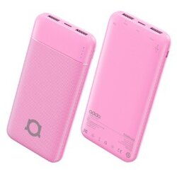 Powerbank Adda Collins PB-001-LP, Fusion , 10000mAh, Micro USB in Type-C vhodi, 2xUSB-A izhodi, 12W, roza Cene