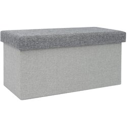 Mhome Zložljiv tabure s pokrovom 60x30xh30cm / siv / poliester, mdf, (5000199745) Cene