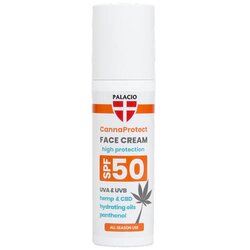 Krema za obraz z visoko zaščito SPF 50, konopljinim oljem, CBD-jem in pantenolom Cene
