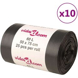 vidaXL vrečke za smeti 250 kos črne 60 l Cene