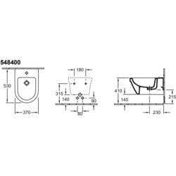 Villeroy & Boch Omnia bide 370x530 mm konzolni 54840001 Cene