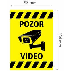 TECHTRADE Nalepka "POZOR VIDEO" A6 (134x95) rumena Cene