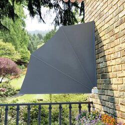 vidaXL Zložljivo stransko platno za balkon sivo 140x140 cm, (20609458) Cene