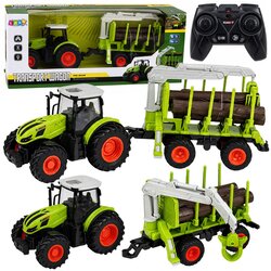 Rc Remote Controlled Tractor with Forest Trailer and Timber Grabber 1:24 Cene