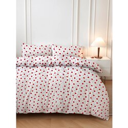 Mijolnir Crvena/bijela posteljina za bračni krevet 200x200 cm Love Heart – Cene