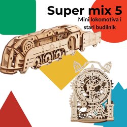 UGEARS 3D puzzle super mix 5 (Lokomotiva i budilnik) Cene