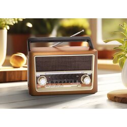 Ltc ELMA 118UBT prijenosni retro radio FM/AM/SW, Bluetooth, USB, microSD, AUX i svjetiljka Cene