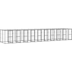 Vanjski kavez za pse s krovom čelični 24,2 m² Cene